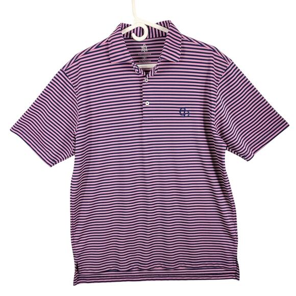 Turtleson Other - Turtleson Polo Shirt Mens Medium Pink Navy Striped Tour Performance Golf Korea
